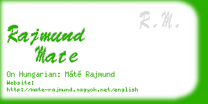 rajmund mate business card