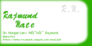 rajmund mate business card